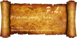 Platzerjanó Lia névjegykártya